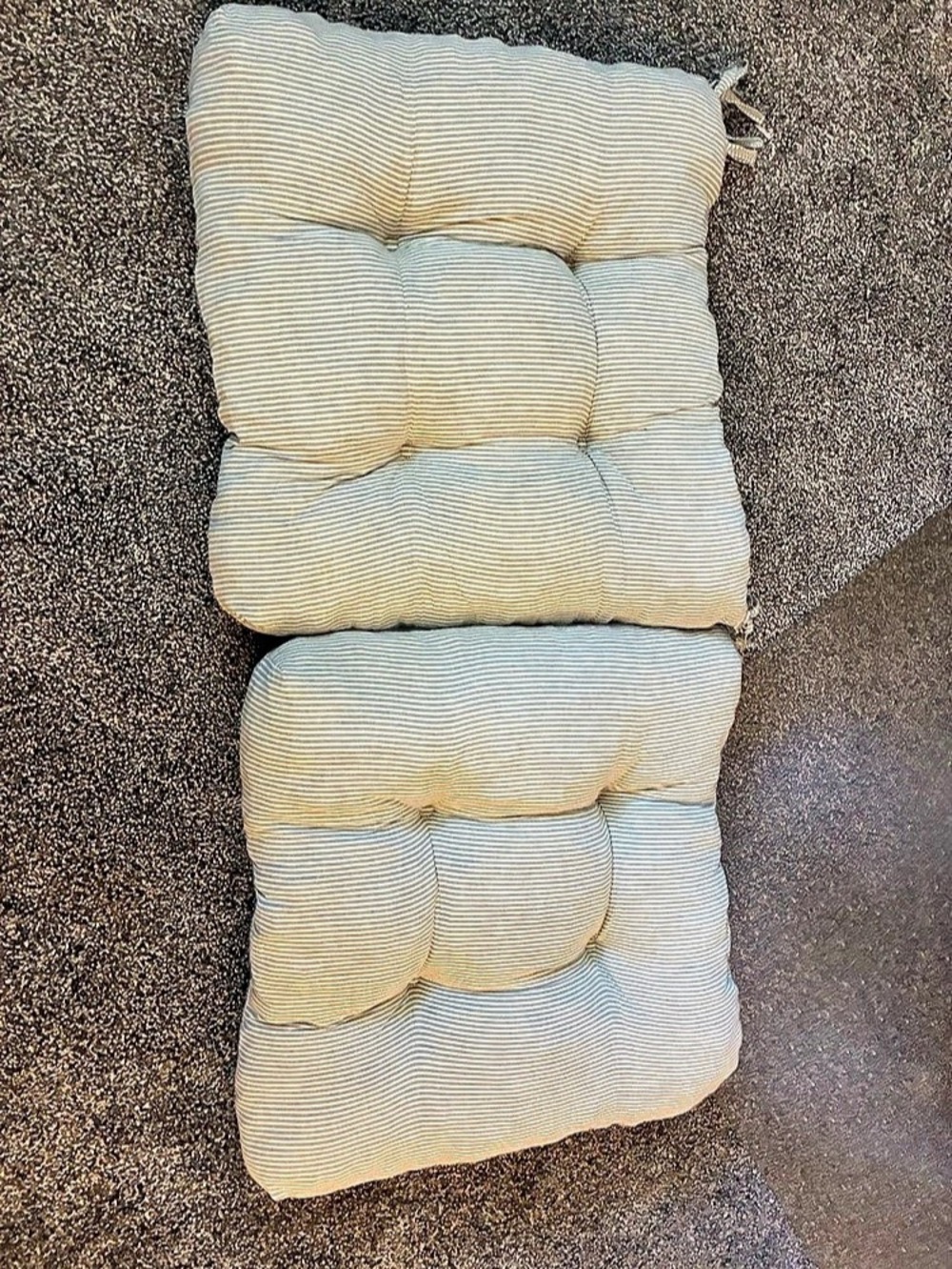 Striped Cushion Set in gray & White